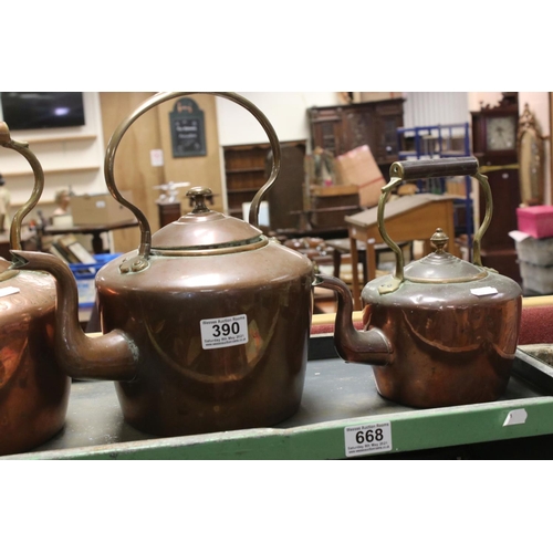 390 - A group of four 19th century Copper Kettles