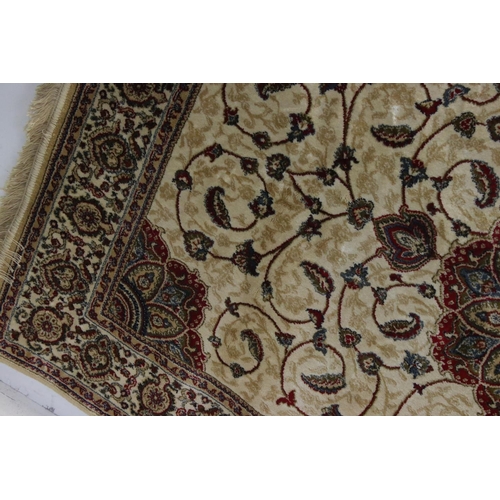 661 - Silk Cream Ground Rug, 170cms x 116cms