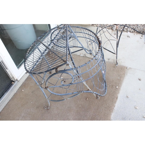 627 - Two vintage metal folding garden chairs.