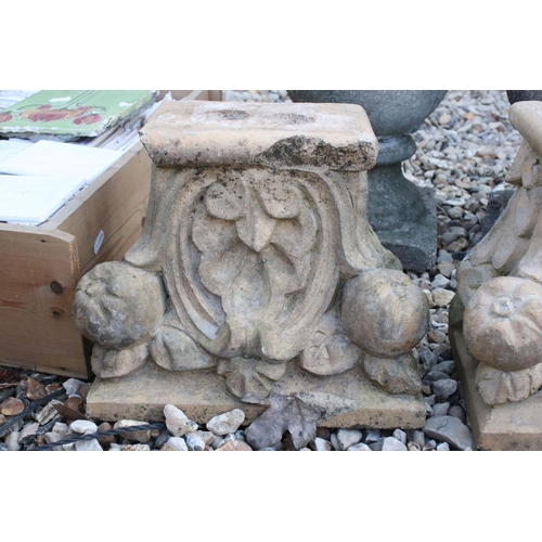 629 - Pair of terracotta corbels, approx. 24cm high