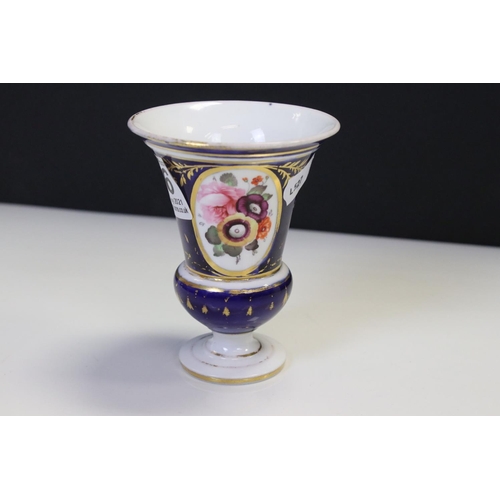 176 - An antique floral decorated trumpet vase possibly Swansea.