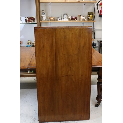 654 - 19th century Mahogany Extending Dining Table, with two additional leaves, raised on turned and flute... 