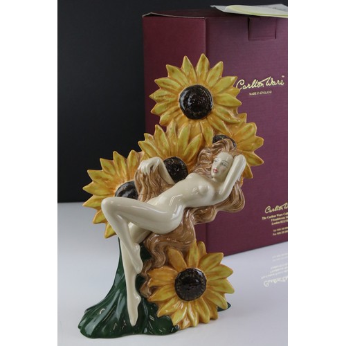 153 - Boxed Carltonware ' The Carlton Girl Sunflower ' limited edition 207 with coa