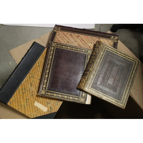 479 - A collection of ten antique empty scrap books and journals.