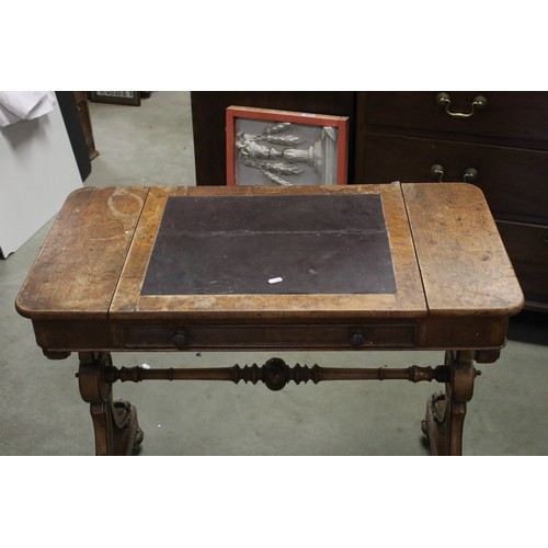 656 - Mid 19th century Architects / Writing Mahogany Desk, the top with central leather inset panel rising... 