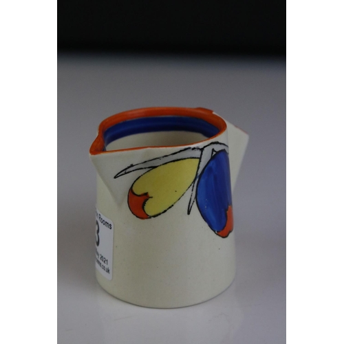 13 - Clarice Cliff Bizarre Milk Jug, 6.5cms high