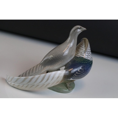 2 - Royal Copenhagen Amherst Pheasant Group, model number 862, 15cms high