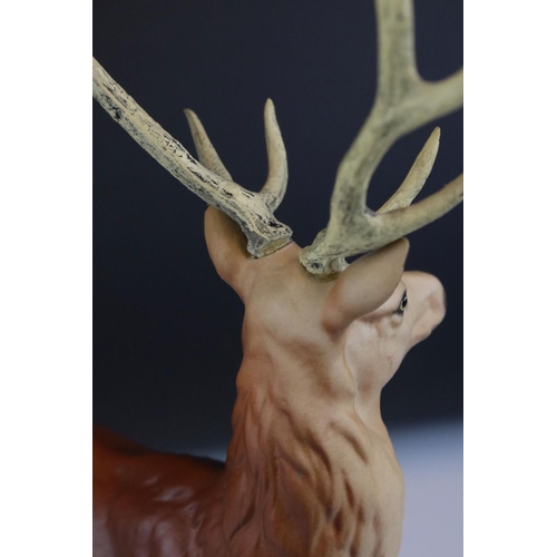 4 - Beswick Connoisseur Stag on Rock, matt,  model no. 2629, 36cms high