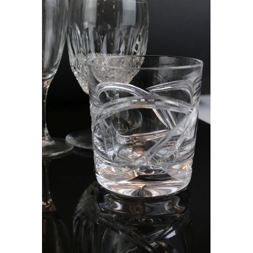 62 - Glassware - Waterford Crystal Cut Glasss Water Jug together with Five Waterford Crystal Wine Glasses... 