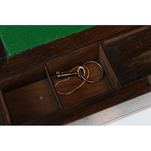 76 - 19th century Rosewood writing slope with mother of pearl inlay, 35cms long