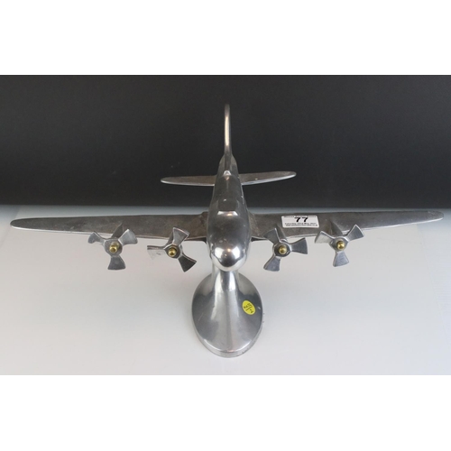 77 - Vintage cast alloy model of a bomber plane