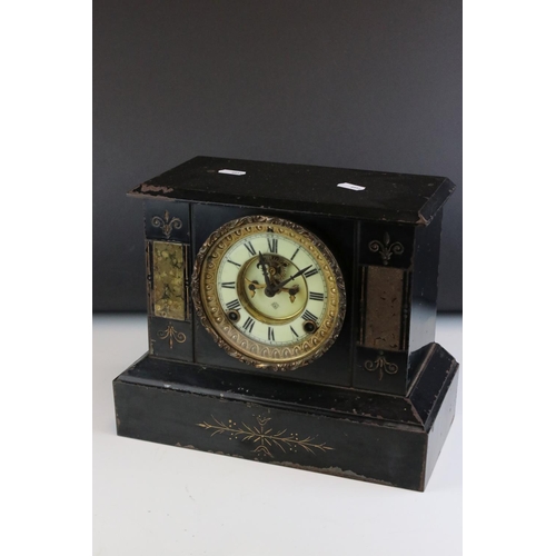 80 - A box of mixed collectables to include a boxed Fortnum & Mason Tea for Two set, a slate clock and a ... 