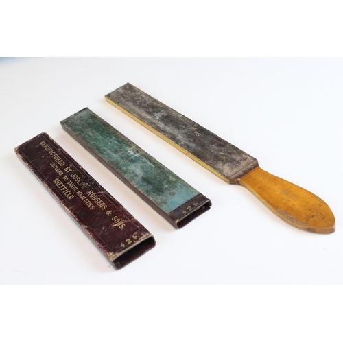 91 - Advertising - 19th century Joseph Rodgers & Sons Four Stage Sharpening Strop, the purple leather out... 