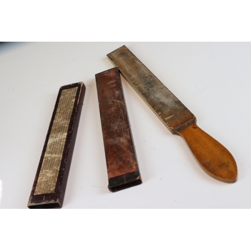 91 - Advertising - 19th century Joseph Rodgers & Sons Four Stage Sharpening Strop, the purple leather out... 