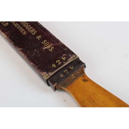 91 - Advertising - 19th century Joseph Rodgers & Sons Four Stage Sharpening Strop, the purple leather out... 