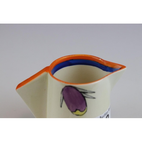 13 - Clarice Cliff Bizarre Milk Jug, 6.5cms high