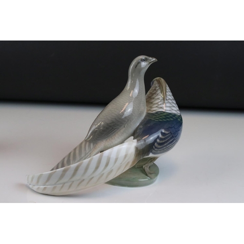 2 - Royal Copenhagen Amherst Pheasant Group, model number 862, 15cms high