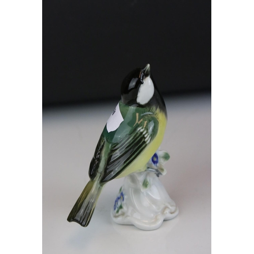 20 - Poole Pottery Robin on a Plant Pot, 13cms high together with a Glass Paperweight in the form of a Bi... 