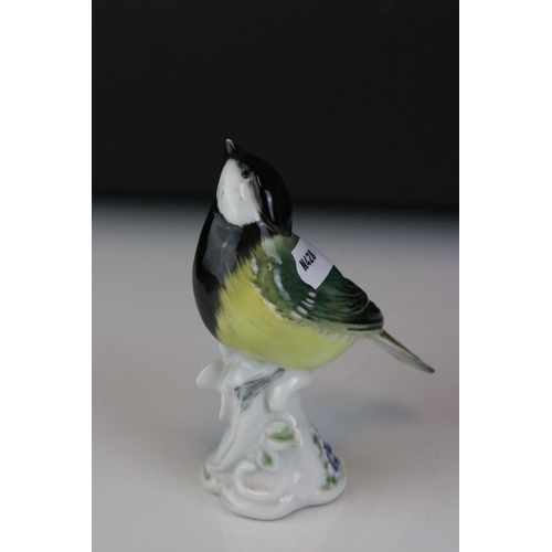 20 - Poole Pottery Robin on a Plant Pot, 13cms high together with a Glass Paperweight in the form of a Bi... 