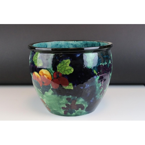 22 - Early 20th century Hancock & Sons Titian Ware Jardinière, with hand painted fruit decoration by F X ... 