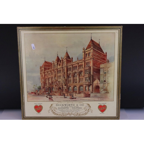 25 - Two ' Duckworth & Co, Old Trafford Essence Distillery ' Cardboard Advertising Signs, the largest dou... 