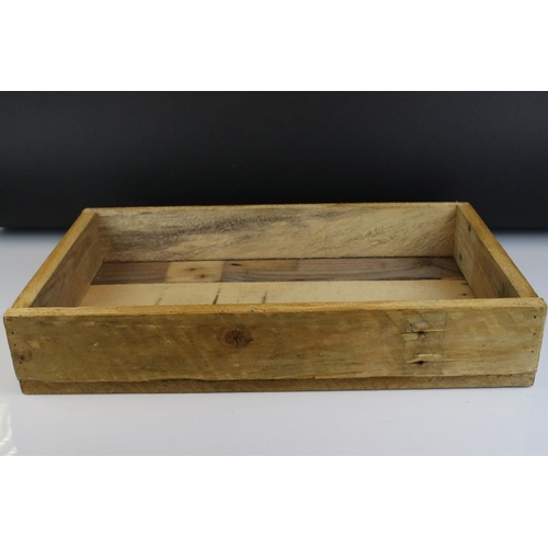 50 - Rustic Wooden Waxed Herb / Seed Box marked Thyme and Herbs, 47cms long