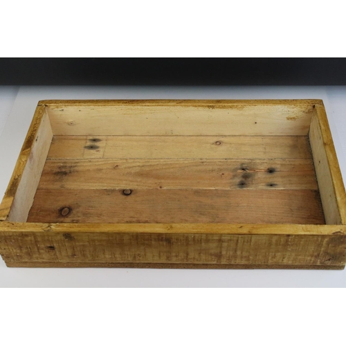 51 - Rustic Wooden Waxed Herb / Seed Box marked Mint and Herbs, 47cms long