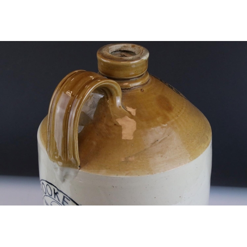 54 - Vintage Salt Glazed Flagon marked ' Brooke & Co's, Brewed Ginger Beer, Bath ' 43cms high