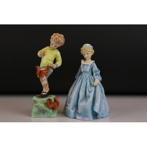 6 - Two Royal Worcester Figures designed by Freda Doughty - Grandmothers Dress  and October