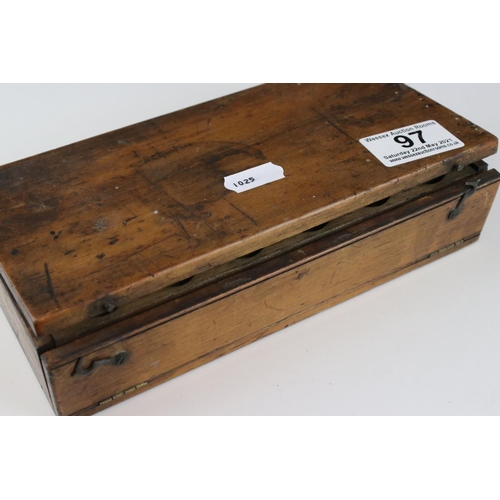 97 - A cased set of antique medical glass slides, slides marked Glasgow Royal Infirmary pathological dept... 