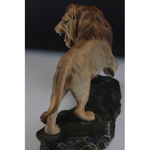 11 - Beswick Matt Lion on Rock, model no 2554A, 21.5cms high