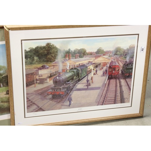 84 - Two framed and glazed Steam Railway limited edition prints Riverside Local  by Don Breckon 2/650 and... 