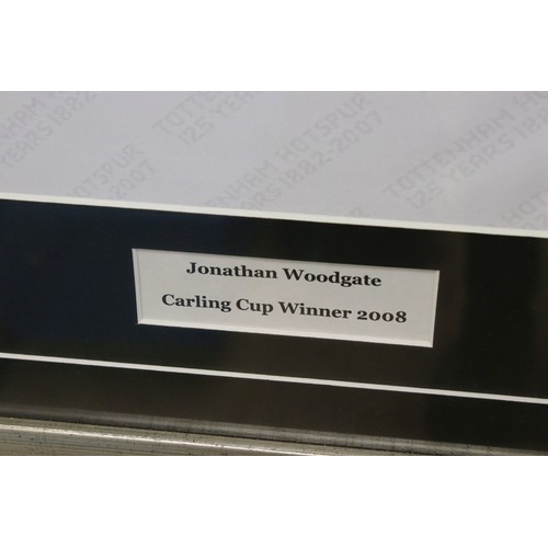 86 - A framed and glazed Tottenham Hotspur 2008 Carling Cup winners shirt signed Jonathan Woodgate.