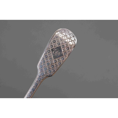 190 - A fully hallmarked sterling silver Victorian table spoon with bright cut decoration, assay marked fo... 