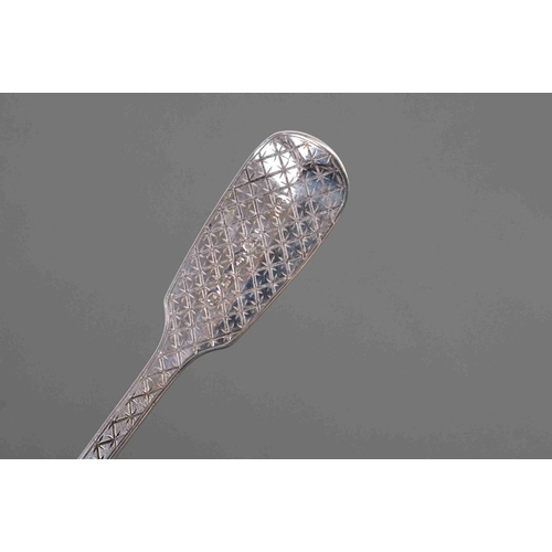 190 - A fully hallmarked sterling silver Victorian table spoon with bright cut decoration, assay marked fo... 