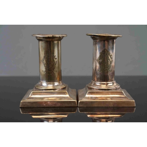 191 - A pair of Victorian silver plated candlesticks maker marked for Richard Hodd & Son (Richard Hodd I &... 