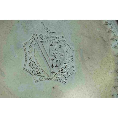 193 - A fully hallmarked sterling silver Georgian card tray, maker marked for John Hutson, assay marked fo... 