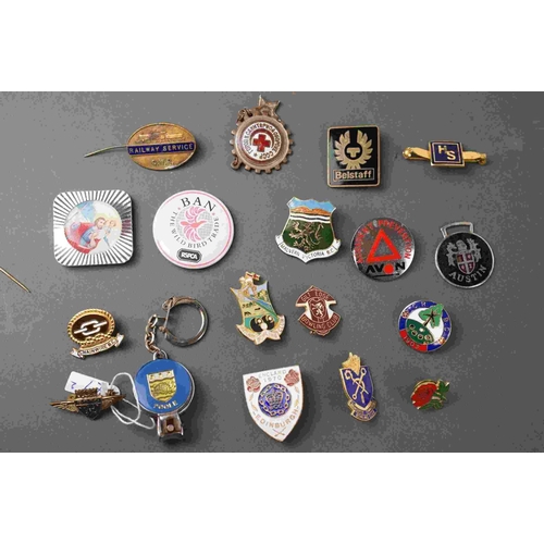 215 - A collection of vintage badges to include enamel and cloth examples together with RAOB medal.