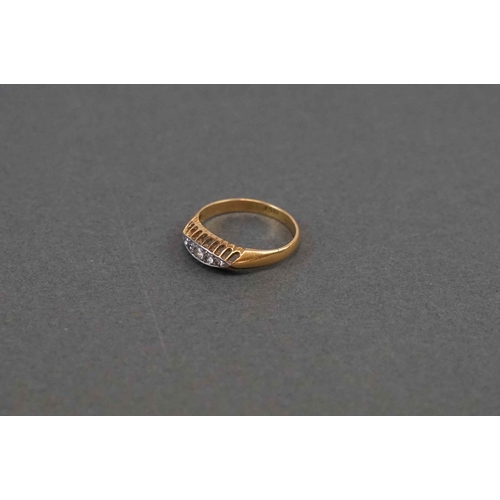 259 - 18ct gold & five diamond dress ring