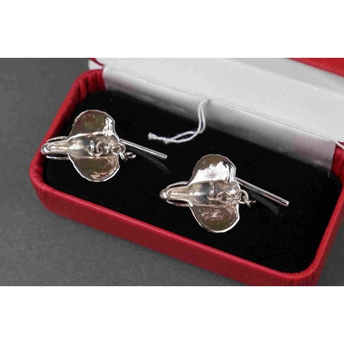 284 - Pair of silver elephant cufflinks, stamped sterling