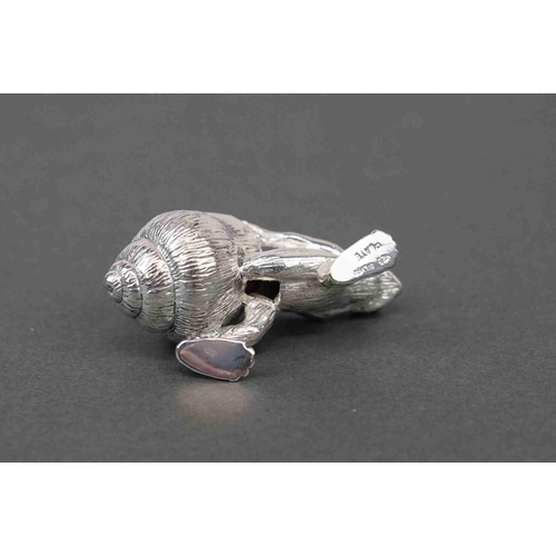 289 - Silver plated pincushion in the form of a toad carrying a shell