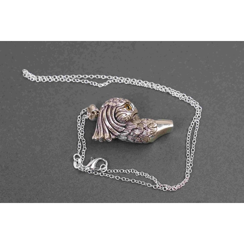 301 - Sterling silver whistle in the form of a parrot