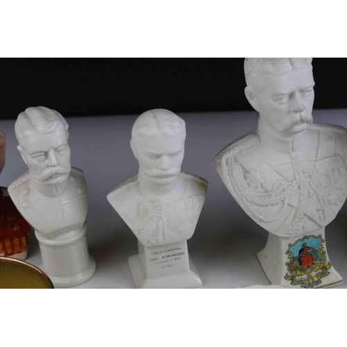 104 - A group of Lord Kitchener Boer War/WW 1 collectables to include crested china busts Shelley, Arcadia... 