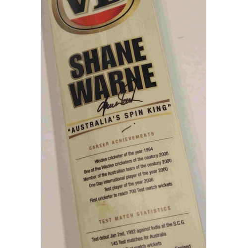 107 - A signed Shane Warne Australia's Spin King Vic Warne Cricket Bat.