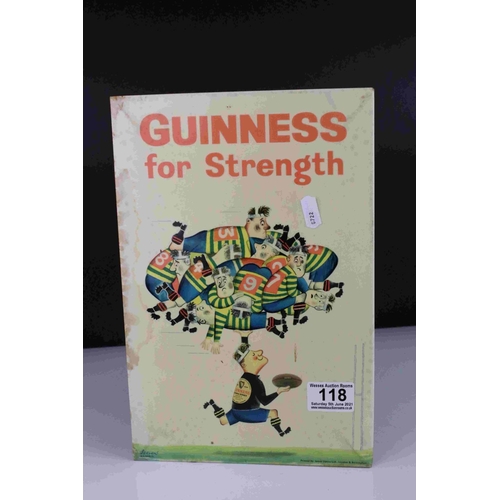 118 - A rare mid 20th century ' Guinness For Strength ' Free Standing Advertising Sign featuring Rugby Pla... 