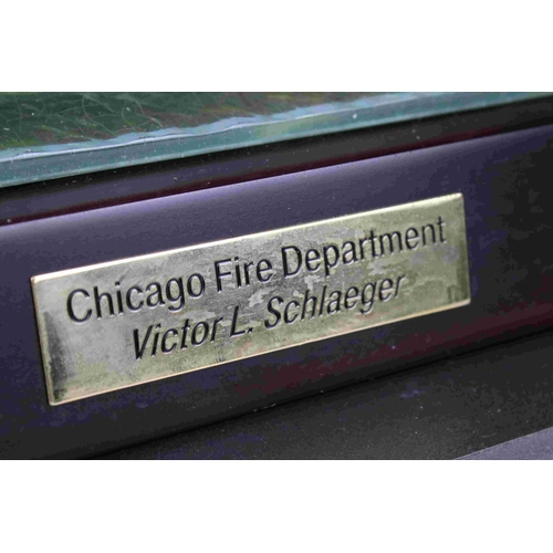 121 - Diecast Metal Chicago Fire Department ' Victor L Schlaeger ' Model of a Fire Boat held on a Stand si... 