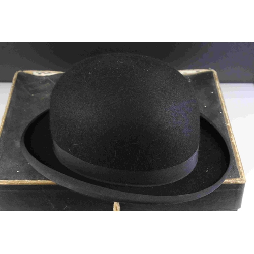 125 - Early to Mid 20th century Simpson of Piccadilly ' The Chequer ' Bowler Hat (inside rim measurements ... 