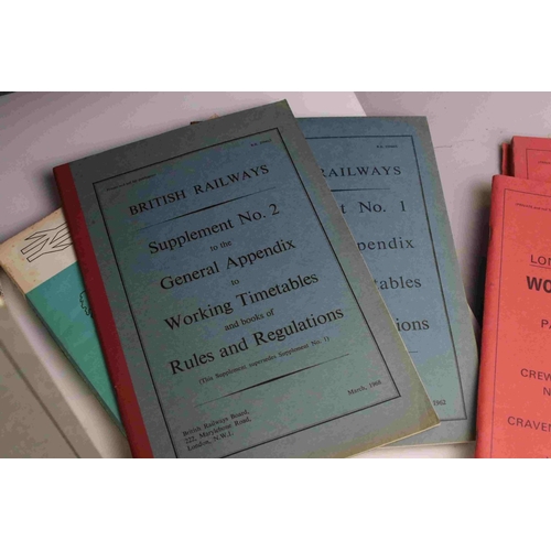 126 - Collection of mainly British Railways Booklets including Working Timetables, Passenger Timetables an... 