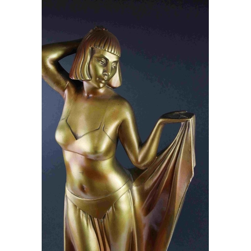 38 - Art Deco Plaster Figure of an Exotic Belly Dancer,  marked to reverse ' 90 RD 778639 G L MADE IN LON... 