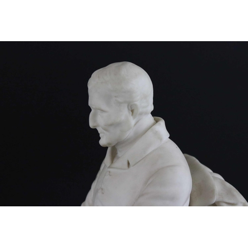 4 - 19th century Samuel Alcock & Co Parian ware figure of The Duke Of Wellington seated, 27cms tall